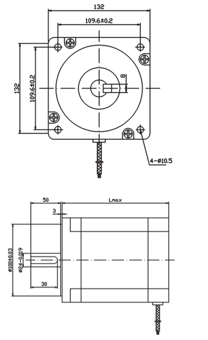 130步進(jìn)電機(jī)接線圖、尺寸圖